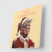 Funny Trump Weihnachtskarte Quadratische Wanduhr (Winkel)