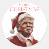 Funny Trump Weihnachtskarte Runder Aufkleber (Vorderseite)