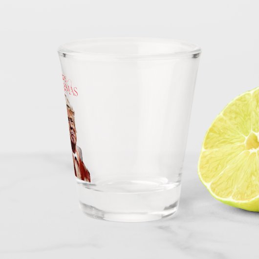 Funny Trump Weihnachtskarte Schnapsglas (Rechts)