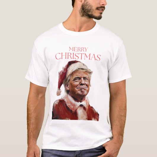 Funny Trump Weihnachtskarte T-Shirt (Vorderseite)