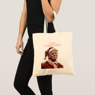 Funny Trump Weihnachtskarte Tragetasche