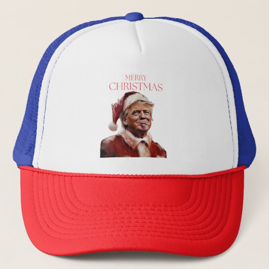 Funny Trump Weihnachtskarte Truckerkappe (Vorderseite)
