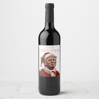 Funny Trump Weihnachtskarte Weinetikett
