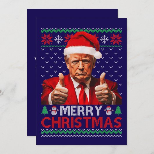 Funny Trump Weihnachtsmannmütze Frohe Weihnachten (Vorne/Hinten)