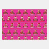 Funny Trump Weihnachtsmannmütze Frohe Weihnachten Geschenkpapier Set (Vorderseite)