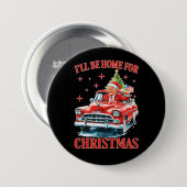 Funny Trump Weihnachtsmannmütze Ich werde zu Weihn Button (Vorne & Hinten)