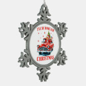 Funny Trump Weihnachtsmannmütze Ich werde zu Weihn Schneeflocken Zinn-Ornament (Links)