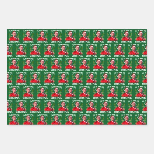 Funny Trump Weihnachtsmannmütze werde ich zu Weihn Geschenkpapier Set (Vorderseite 3)