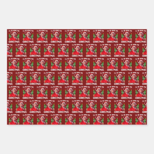 Funny Trump Weihnachtsmannmütze werde ich zu Weihn Geschenkpapier Set (Vorderseite 2)