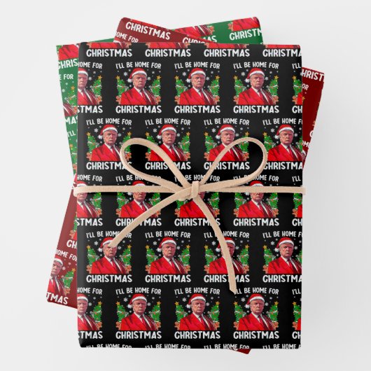 Funny Trump Weihnachtsmannmütze werde ich zu Weihn Geschenkpapier Set (Beispiel)