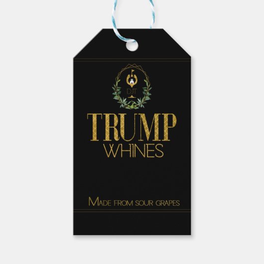 Funny Trump Whines Black Wine Geschenkanhänger (Vorderseite)