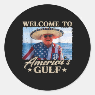 Funny Trump Willkommen im Golf von Amerika, Golf v Runder Aufkleber
