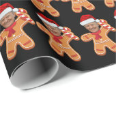 Funny Trump Xmas Custom Face Foto Gingerbrei Geschenkpapier (Rolleneckpunkt)