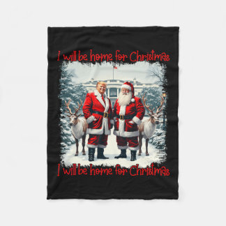 Funny Trump Xmas Pajamas werde ich Zuhause für Chr Fleecedecke