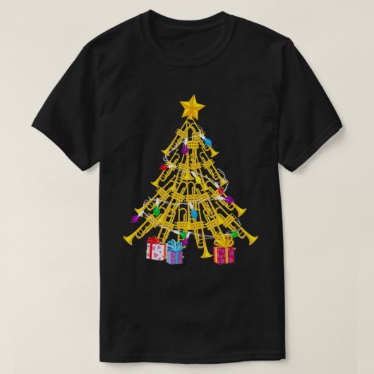 Funny Trumpet Christmas Tree Gift Cool Xmas Trump T-Shirt (Design vorne)