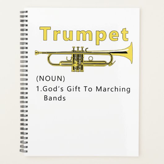 Funny Trumpet Gods Geschenk für Marching Band Planer (Vorderseite)