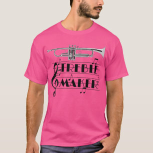 Funny Trumpet Player Treble Maker Clef Jazz (2-Sid T-Shirt