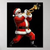 Funny Trumpet Santa Christmas Graphic Player Trump Poster (Vorne)