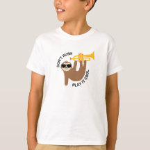 Funny Trumpet sloth T - Shirt für Kinder