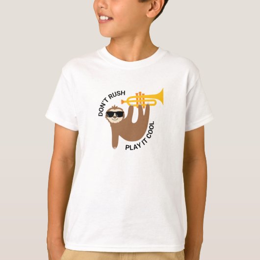 Funny Trumpet sloth T - Shirt für Kinder (Vorderseite)