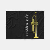 Funny Trumpet Spit Happens Band Player Fleecedecke (Vorderseite (Horizontal))