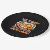 Funny Trumpkin - Lasst uns Halloween wieder großar Pappteller (Schrägansicht)