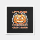 Funny Trumpkin - Lasst uns Halloween wieder großar Serviette (Vorderseite)