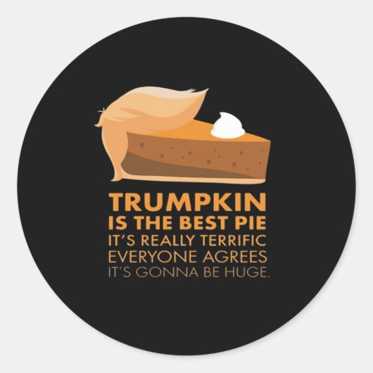 Funny Trumpkin Pie Runder Aufkleber (Vorderseite)