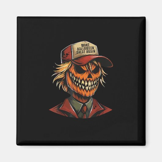 Funny Trumpkin Pumpkin Skeleton Make Halloween Gre Magnet (Vorne)