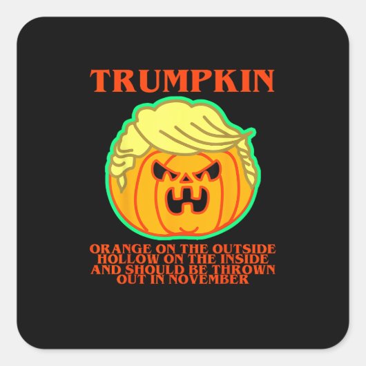 Funny Trumpkin Quadratischer Aufkleber (Vorderseite)