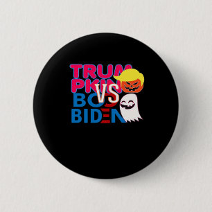 Funny Trumpkin Vs Boo Biden Halloween Design Class Button