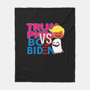Funny Trumpkin Vs Boo Biden Halloween Design Class Fleecedecke