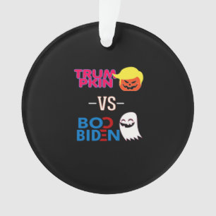 Funny Trumpkin Vs Boo Biden Halloween Design Class Ornament