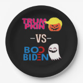 Funny Trumpkin Vs Boo Biden Halloween Design Class Pappteller (Vorderseite)
