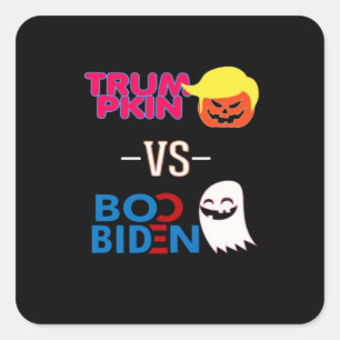 Funny Trumpkin Vs Boo Biden Halloween Design Class Quadratischer Aufkleber