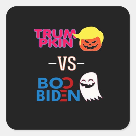 Funny Trumpkin Vs Boo Biden Halloween Design Class Quadratischer Aufkleber (Vorderseite)