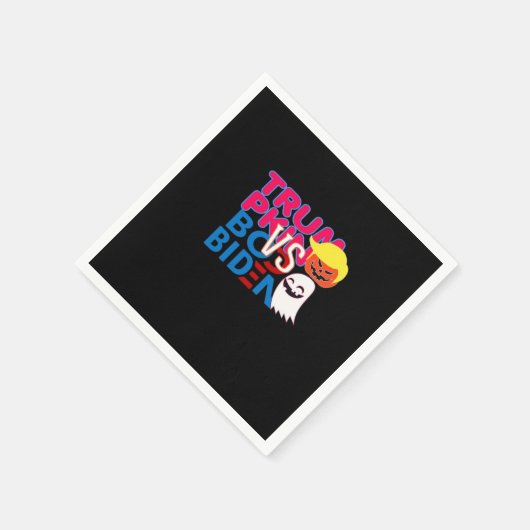 Funny Trumpkin Vs Boo Biden Halloween Design Class Serviette (Ecke)
