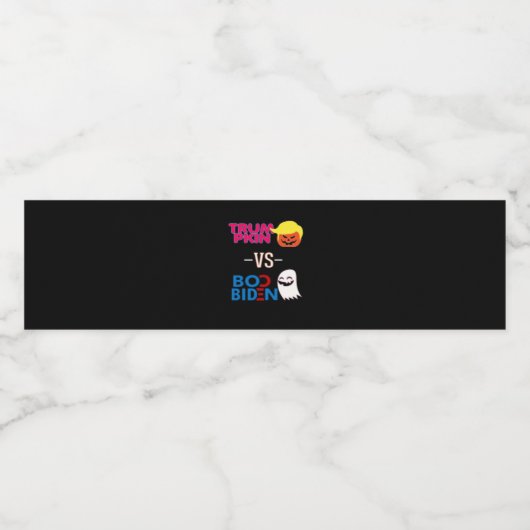 Funny Trumpkin Vs Boo Biden Halloween Design Class Wasserflaschenetikett (Einzelnes Label)