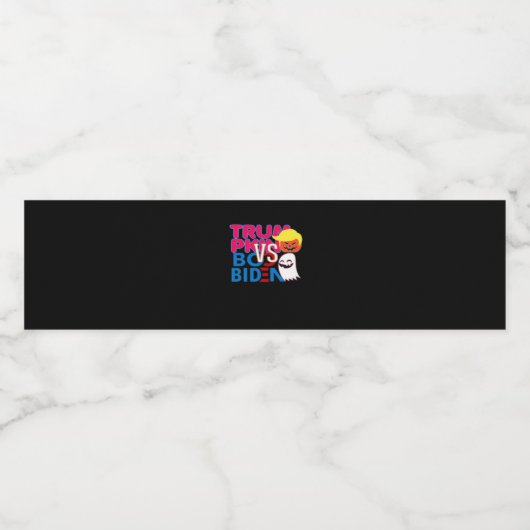 Funny Trumpkin Vs Boo Biden Halloween Design Class Wasserflaschenetikett (Einzelnes Label)