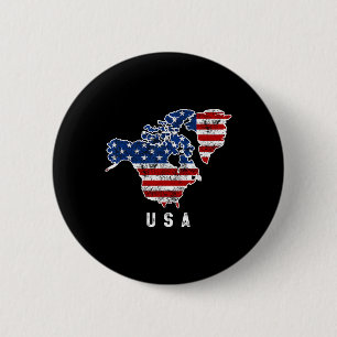 Funny Trumps Vision der USA-Karte mit Kanada und Button