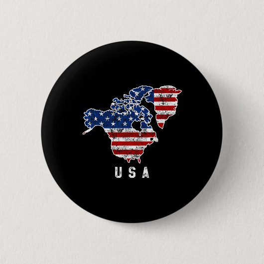 Funny Trumps Vision der USA-Karte mit Kanada und Button (Vorderseite)