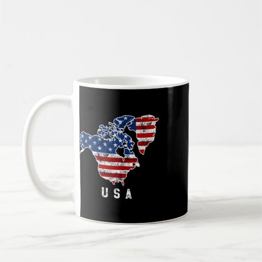 Funny Trumps Vision von der US-Landkarte mit Kanad Kaffeetasse (Links)