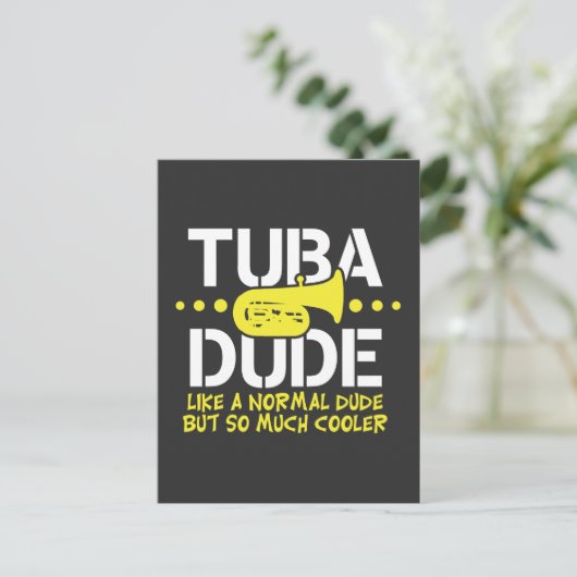 Funny Tuba Typ wie normal, aber Cooler Geschenk Postkarte (Stehend Vorderseite)