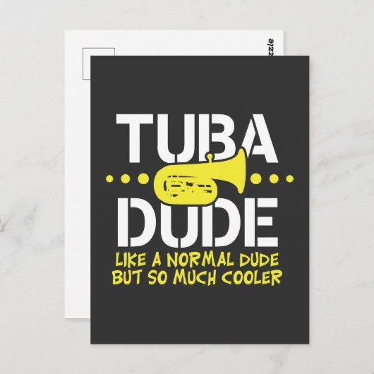 Funny Tuba Typ wie normal, aber Cooler Geschenk Postkarte (Vorne/Hinten)