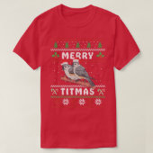 Funny Tufmouse Merry Titmas Geschenk Bird-Uhr T-Shirt (Design vorne)