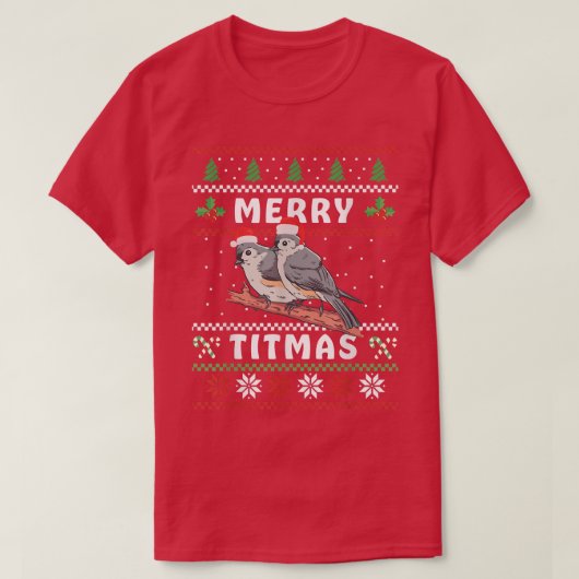 Funny Tufmouse Merry Titmas Geschenk Bird-Uhr T-Shirt (Design vorne)