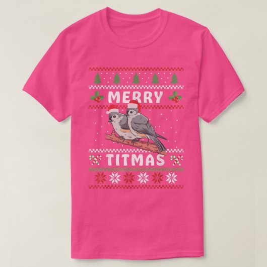Funny Tufmouse Merry Titmas Geschenk Bird-Uhr T-Shirt (Design vorne)