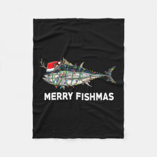 Funny Tuna Fisch Weihnachtsmann Weihnachten Weihna Fleecedecke