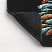 Funny Tuna Fish Christmas Tree Santa Claus Xmas Fi Mousepad (Ecke)