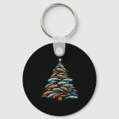 Funny Tuna Fish Christmas Tree Santa Claus Xmas Fi Schlüsselanhänger (Vorderseite)